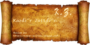 Kazár Zoltán névjegykártya