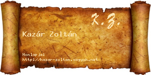 Kazár Zoltán névjegykártya
